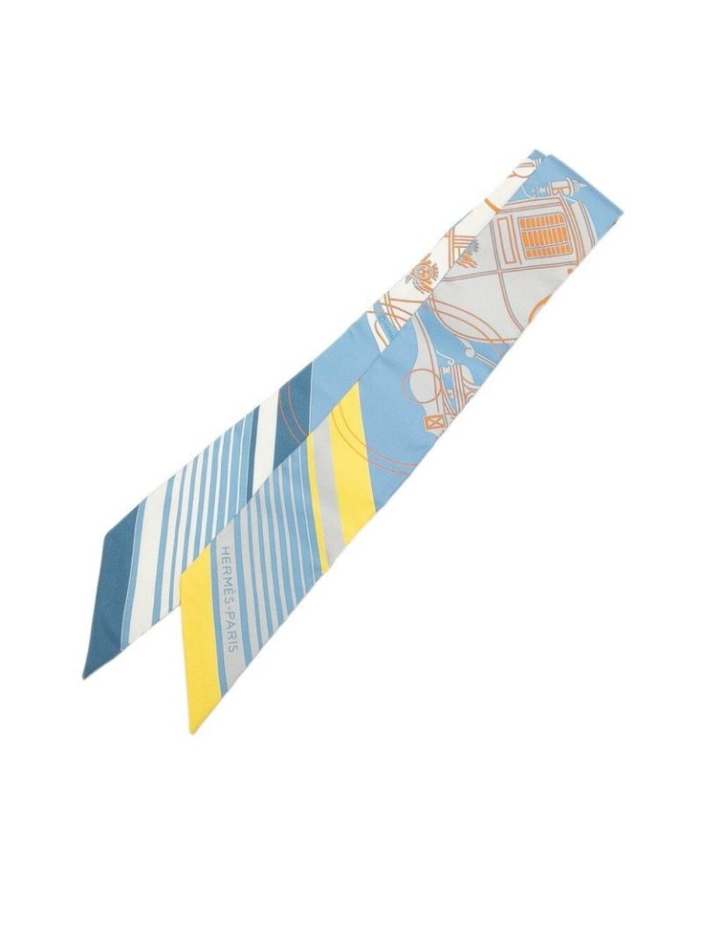 Hermes Twilly Ex-Libris Scarf Blue Multicolor Silk
